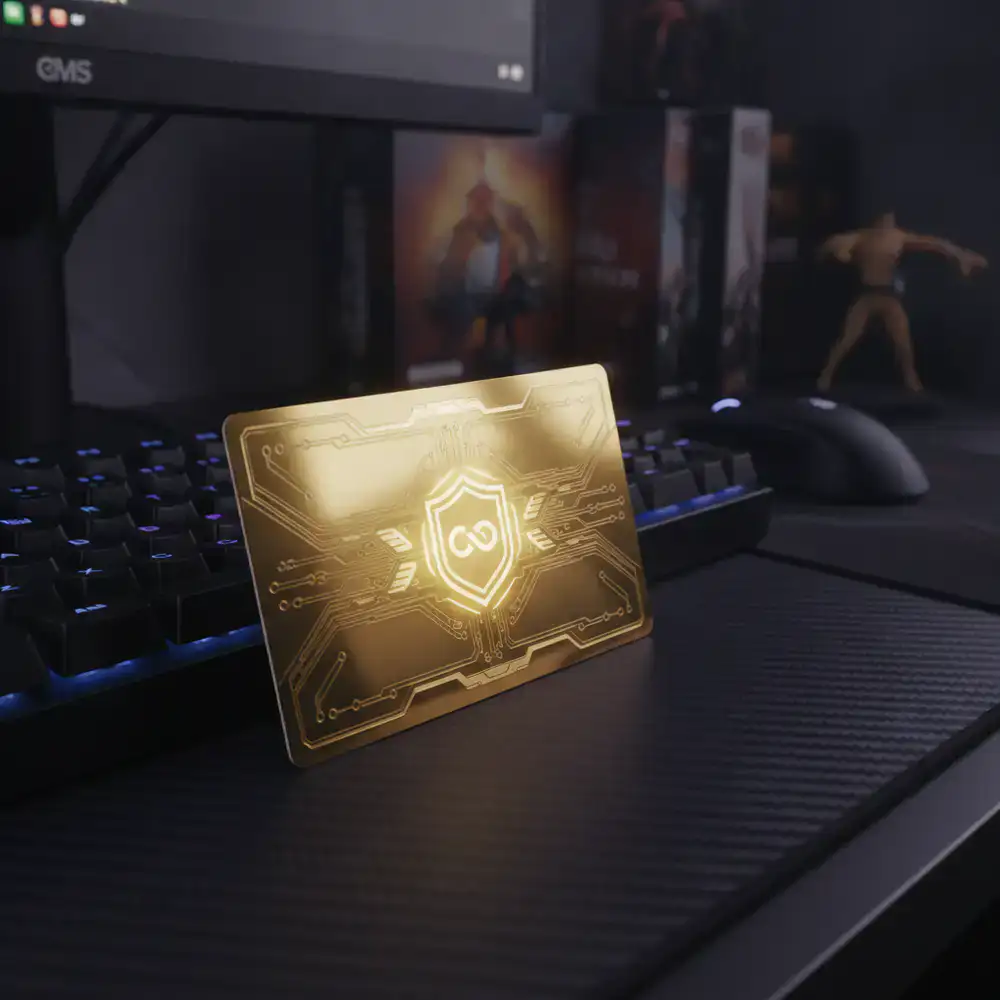 Cartão de upgrade dourado brilhante concedendo passe de acesso beta